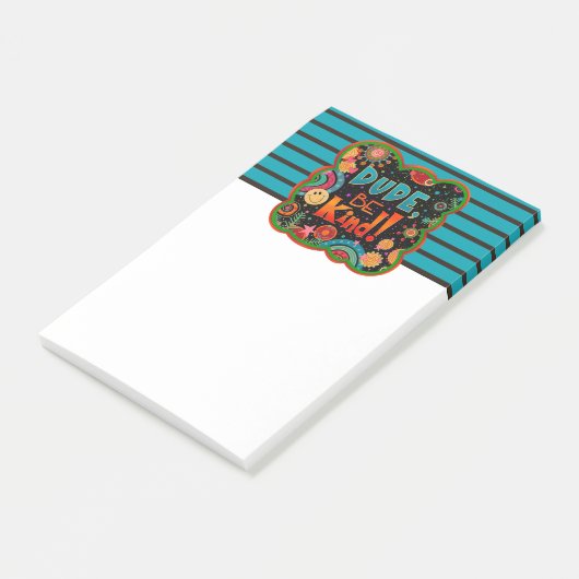 Grappig kerel wees vriendelijk glimlach kleurrijk post-it® notes (Schuin)