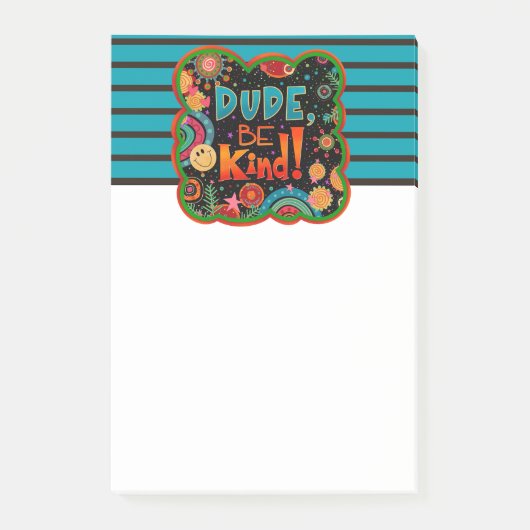 Grappig kerel wees vriendelijk glimlach kleurrijk post-it® notes (Voorkant)