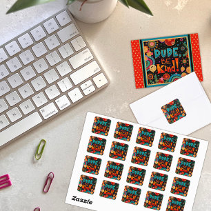 Grappig kerel wees vriendelijk vrolijke vriendelij vierkante sticker