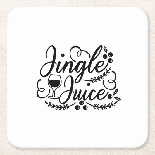 Grappig Kerst Bier Drinken Jingle Juice Kartonnen Onderzetters (Voorkant)