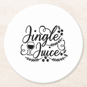 Grappig Kerst Bier Drinken Jingle Juice Ronde Kartonnen Onderzetter