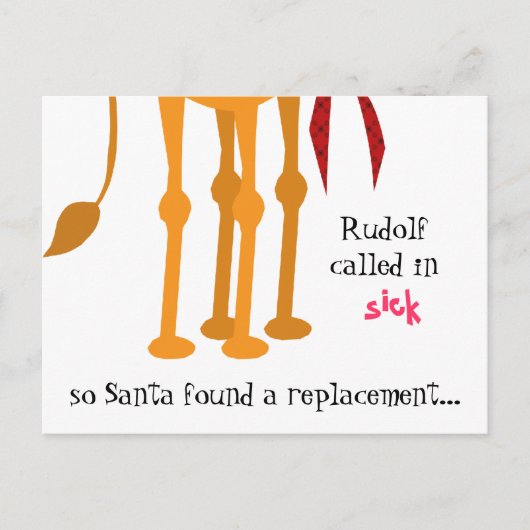 Grappig Kerst Briefkaart - Kameel in rendierpak (Voorkant)