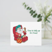 Grappig Kerst Briefkaart: Santa bulks up Feestdagenkaart (Staand voorkant)