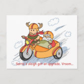 Grappig Kerst Briefkaart: Santa's slee opgewaardee Feestdagenkaart (Voorkant)