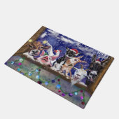 Grappig Kerst Deurmat Gift met Happy Boerderij Par (Schuin)