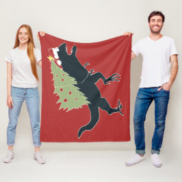 Grappig Kerst Dino Feest Fleece Deken