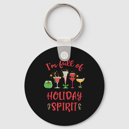 Grappig Kerst Drinken Ik Zit Vol Met Kerst Srit Sleutelhanger (Voorkant)