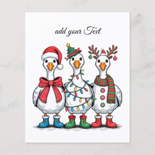 Grappig Kerst-Eend T-Shirt Cool Kerst Eend Flyer (Voorkant)