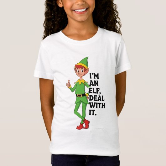 Grappig Kerst-Elf Cartoon T-shirt (Voorkant)
