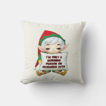 Grappig Kerst Elf Sierkussen - Kerst Decor