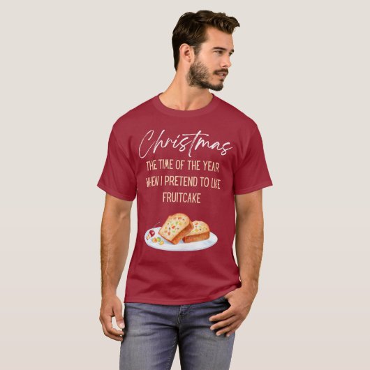 Grappig Kerst Fruitcake T-shirt (Voorkant volledig)
