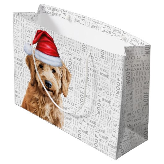 Grappig Kerst Goldendoodle Hondenliefhebber Groot Cadeauzakje (Achterkant Gekanteld)