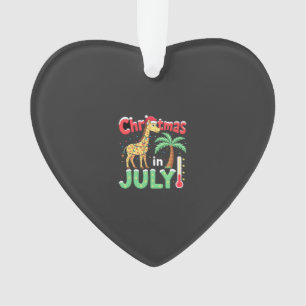Grappig kerst in juli shirt Kerstman Giraffe Palm  Ornament