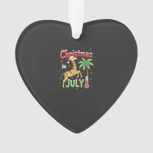 Grappig kerst in juli shirt Kerstman Giraffe Palm  Ornament