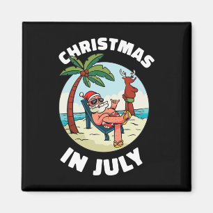 Grappig kerst in juli shirt zomer sint op het stra magneet