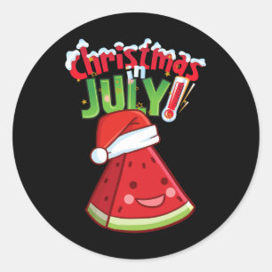 Grappig kerst in juli shirt zomer watermeloen Sa Ronde Sticker