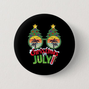 Grappig kerst in juli shirt zomer Xmas boom zon Ronde Button 5,7 Cm