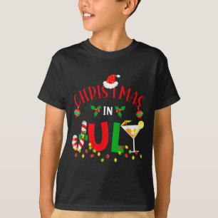 Grappig kerst in juli zomer strand hawaiaanse kers t-shirt