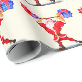Grappig kerst inpakpapier fitness kerstman (Rol Hoek)