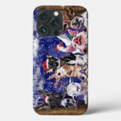 Grappig Kerst iPhone Case Happy Animal Party (Achterkant)