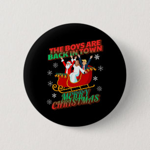 Grappig kerst Jesus Kerstman Trump Jongens Zijn Ck Ronde Button 5,7 Cm