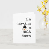 Grappig, kerst Kaart, sneeuwman smelten Kaart (Gele Bloem)