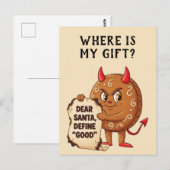 Grappig Kerst Koekje Karakter Briefkaart (Voorkant / Achterkant)