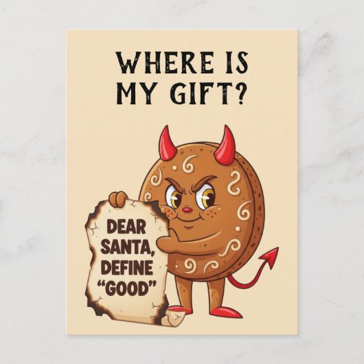 Grappig Kerst Koekje Karakter Briefkaart (Voorkant)