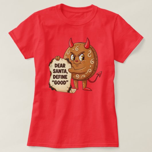 Grappig Kerst Koekje Karakter T-shirt (Design voorkant)