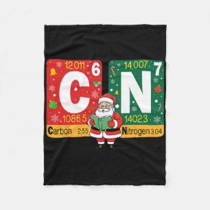Grappig kerst koolstof stikstof 67 meme scheikunde fleece deken