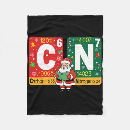 Grappig kerst koolstof stikstof 67 meme scheikunde fleece deken (Voorkant)
