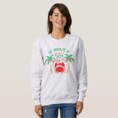 Grappig Kerst Krab Pun Gift Trui (Voorkant volledig)