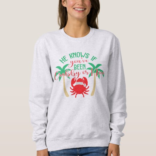 Grappig Kerst Krab Pun Gift Trui (Voorkant)