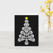 Grappig Kerst Lacrosse Boom Lacrosse Speler Cadeau Kaart (Gele Bloem)