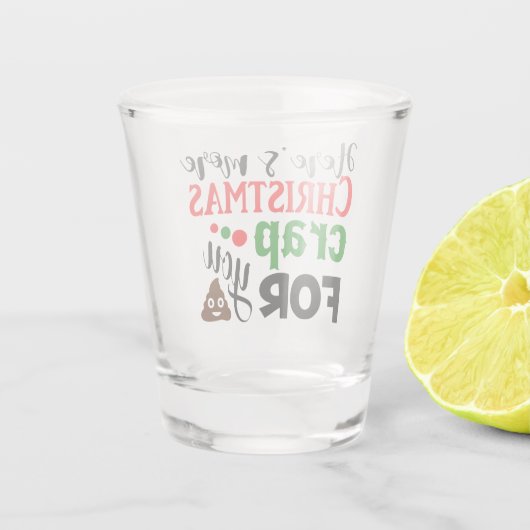 Grappig kerst onzin Vakantie feest Shot Glas (Achterkant)