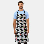 Grappig Kerst Pooping Dog Pattern Schort (Gedragen)