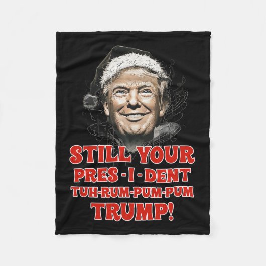Grappig Kerst President Trump Pyjama Ugly Chris Fleece Deken (Voorkant)