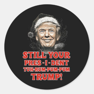 Grappig Kerst President Trump Pyjama Ugly Chris Ronde Sticker