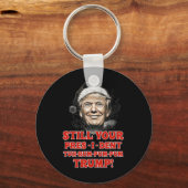 Grappig Kerst President Trump Pyjama Ugly Chris Sleutelhanger (Voorkant)