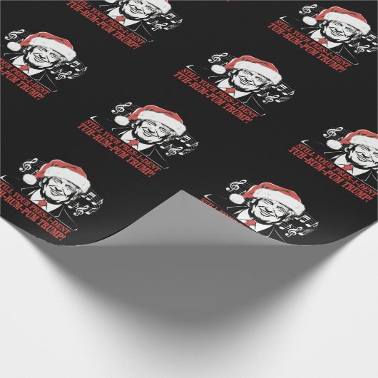 Grappig Kerst President Trump Pyjama's Ugly Xmas Cadeaupapier (Hoek)