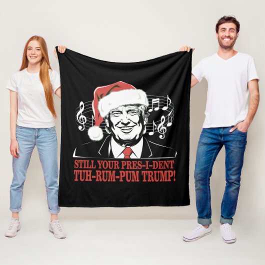 Grappig Kerst President Trump Pyjama's Ugly Xmas Fleece Deken (In situ)