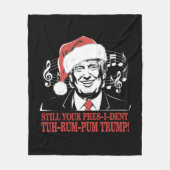 Grappig Kerst President Trump Pyjama's Ugly Xmas Fleece Deken (Voorkant)