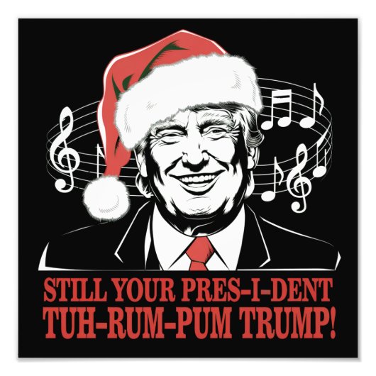 Grappig Kerst President Trump Pyjama's Ugly Xmas Foto Afdruk (Voorkant)