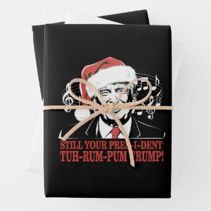 Grappig Kerst President Trump Pyjama's Ugly Xmas Inpakpapier Vel