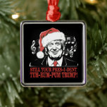 Grappig Kerst President Trump Pyjama's Ugly Xmas Metalen Ornament<br><div class="desc">Grappig Kerst President Trump Pyjama's Ugly Xmas</div>