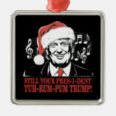 Grappig Kerst President Trump Pyjama's Ugly Xmas Metalen Ornament (Voorkant)