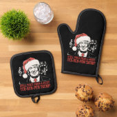 Grappig Kerst President Trump Pyjama's Ugly Xmas Ovenwant & Pannenlap Set (Top down)