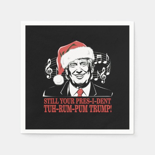 Grappig Kerst President Trump Pyjama's Ugly Xmas Servet (Voorkant)