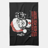 Grappig Kerst President Trump Pyjama's Ugly Xmas Theedoek (Verticaal)