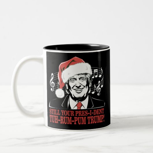 Grappig Kerst President Trump Pyjama's Ugly Xmas Tweekleurige Koffiemok (Links)